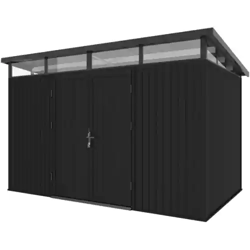 NewTechWood berging met dubbele deur Ebony zwart 344x210 cm Nu Kopen