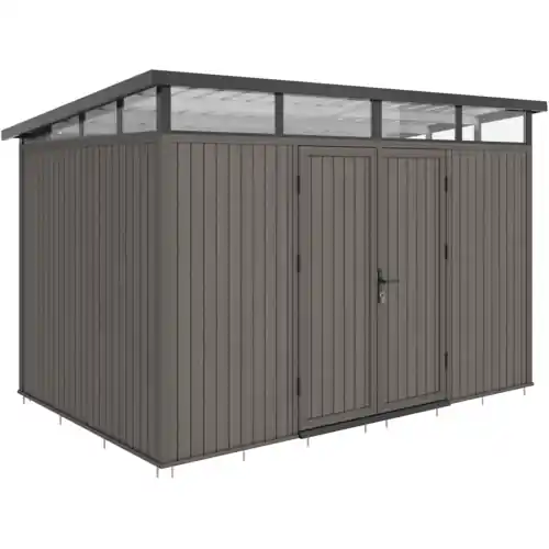 NewTechWood berging met dubbele deur Silver gray 344x210 cm Tijdelijk Beschikbaar