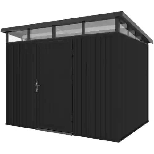 NewTechWood berging met enkele deur Ebony zwart 283x210 cm Hoge Kwaliteit