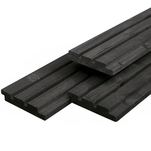 Gevelbekleding zwart gespoten geschaafd 2,2x14x300 cm Snelle Levering