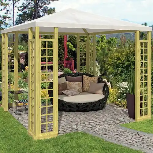 Paviljoen met wit zeildoek Koop Vandaag