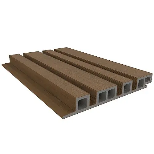 NewTechWood composiet co-extrusie wand bekleding castellation 4325 profiel 2,5 x 19,6 x 290 cm Teak Weekendaanbieding