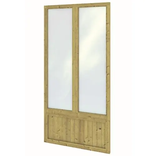 Glaswand geïmpregneerd vuren 97x200 cm dubbel Exclusieve Aanbieding