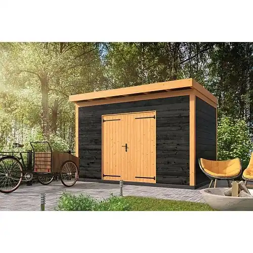 Betaalbaar DHZ overkapping plat dak Enter 400 x 300 zwart horizontaal