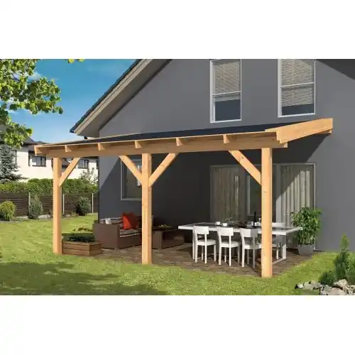 DHZ Veranda douglas inclusief dakbeschot 500x300 cm Betrouwbaar