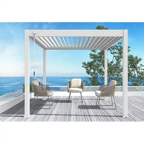Seizoensaanbieding Aluminium overkapping Toronto vrijstaand wit 300x400 cm