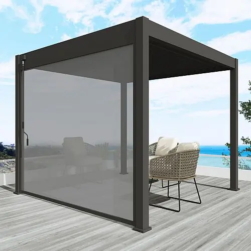 Betrouwbaar Aluminium overkapping windscherm 400 cm antraciet