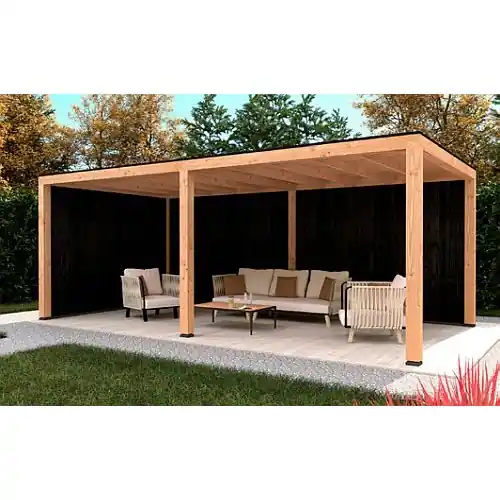 Direct Beschikbaar Afdak plat dak Stavanger type 2 XL 372x730 cm onbehandelde wanden