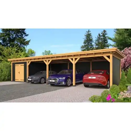 Overkapping Red Class Wood Odense type 10 XXL plat dak Rechtstreeks Van De Fabrikant