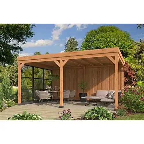 Hete Deal Overkapping Red Class Wood plat dak Kiruna type 1 538x378 cm zwarte wanden