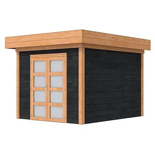 Blokhut Topvision douglas Roek 298x298 cm zwarte wanden Gratis Retour