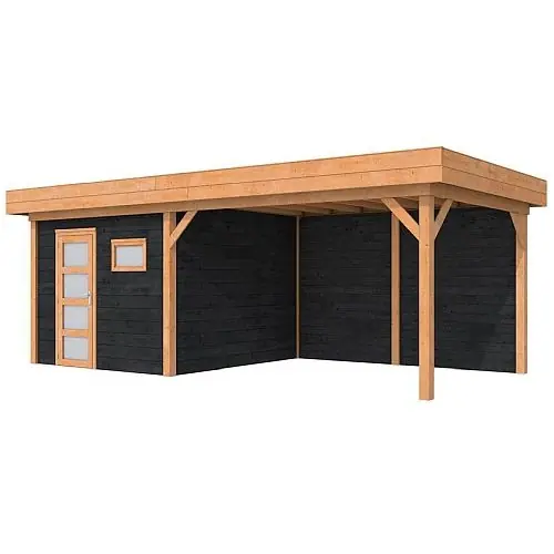 Blokhut Topvision douglas Raaf 298+400x298 cm zwarte wanden Voordeelprijs