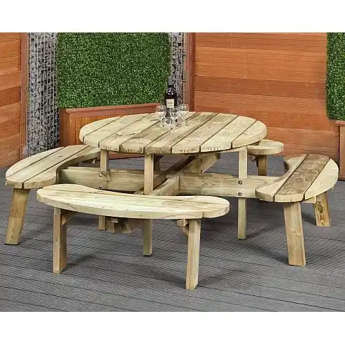 Picknicktafel rond Gratis Retour