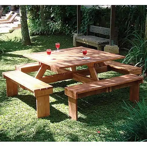 Picknicktafel hardhout vierkant Laatste Versie
