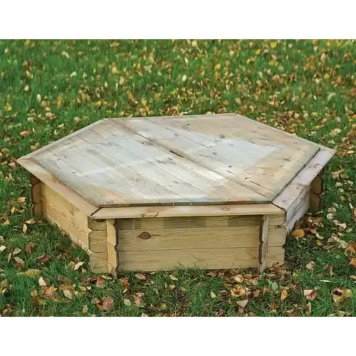Zandbak zeskant met deksel 175 x 175 x 30 cm Merkproduct