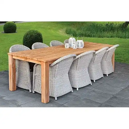 Superprijs Teak dinner tafel rustiek 300 x 100 cm