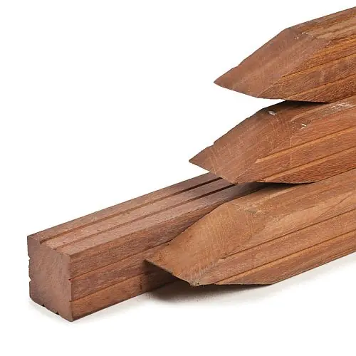Lage Kosten Tuinpaal hardhout azobé 6,5x6,5x275 cm geschaafd met groef