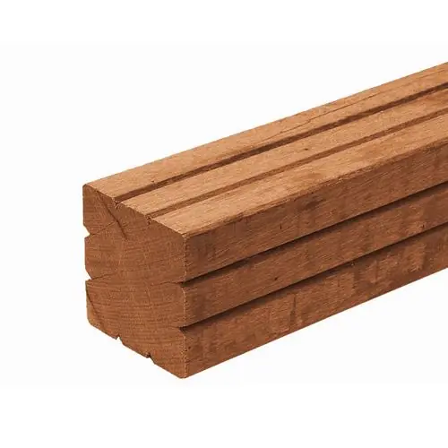 Voordeelprijs Bangkirai tuinpaal 6,5x6,5x275 cm v-groef geschaafd