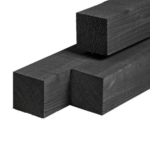 Superprijs Tuinpaal douglas bezaagd 15x15x600 cm zwart geïmpregneerd