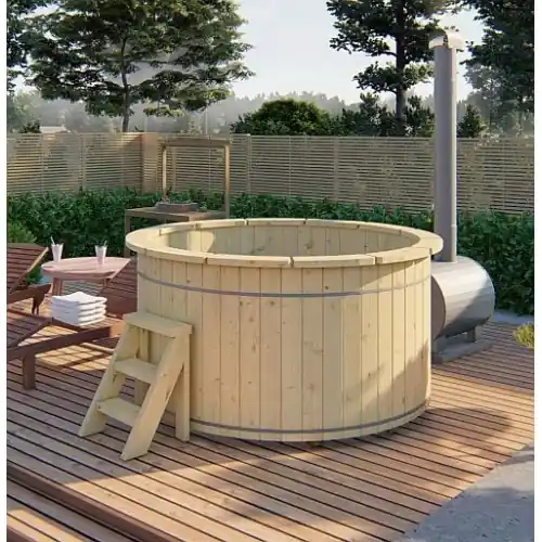 Hottub vurenhout externe kachel Merkproduct
