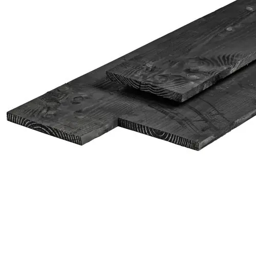 Voordeelprijs Kantplank douglas bezaagd 2,5x25x400 cm zwart geïmpregneerd