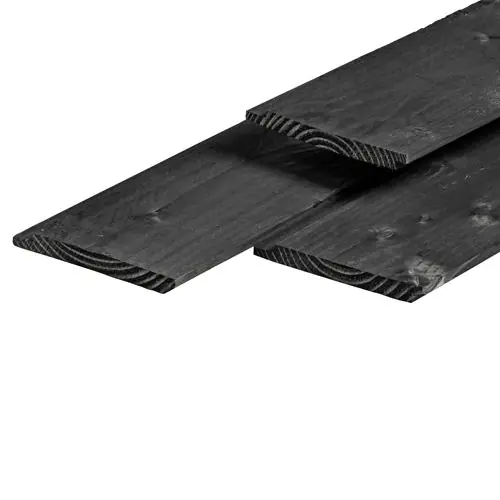 Dubbel lip profiel douglas bezaagd 1,8x19x500 cm zwart geïmpregneerd Premium