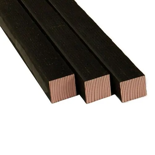 Weekendaanbieding Douglas geschaafde paal 4,5x4,5x300 cm zwart gespoten