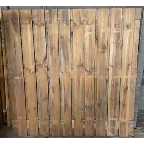 RESTPARTIJ Tuinscherm 24 planks grenen grijs 180 x 180 cm Nieuw