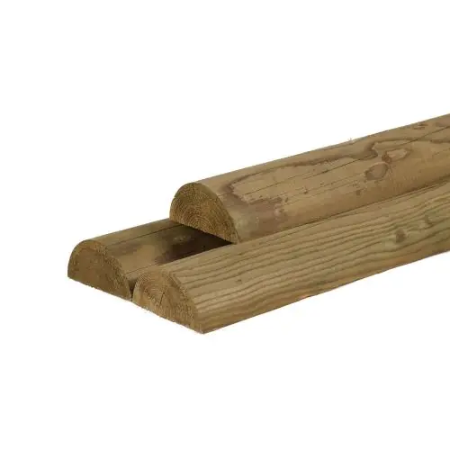 Direct Beschikbaar Vuren halfrond gefreesd groen geïmpregneerd Ø12x500 cm
