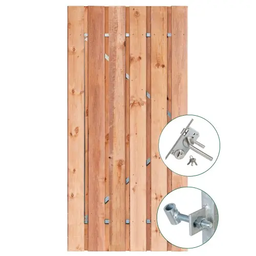 Uitverkoop Tuindeur Privacy Red Class Wood inclusief slot 195x90 cm