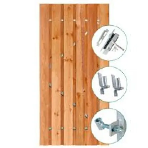 Tuindeur Privacy bruin geïmpregneerd vuren inclusief slot 195x100 cm Laatste Kans