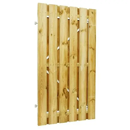 Korting Grenen geschaafde plankendeur geïmpregneerd op stalen frame 90x180 cm recht