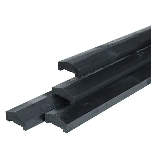 Afdeklat piramide zwart gespoten recht 3-planks 180 cm Flitsaanbieding