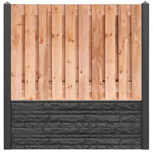 Weekendaanbieding Hout-betonschutting motief antraciet i.c.m. tuinscherm red class wood 21-planks