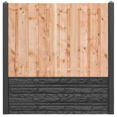 Hout-betonschutting motief antraciet i.c.m. tuinscherm Douglas 21-planks Nieuw