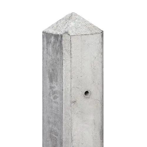 Weekendaanbieding Betonpaal Geul grijs voor 2 gladde onderplaten 10x10x280 cm T-paal