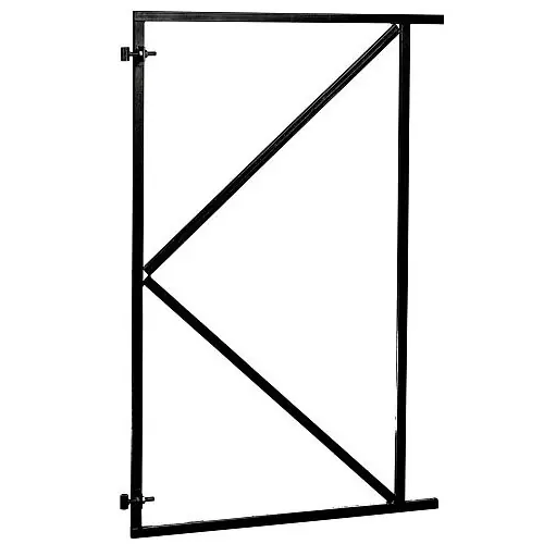 Verstelbaar stalen poortframe 100x155 cm zwart gecoat Exclusieve Aanbieding