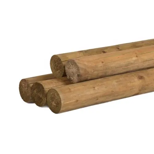 Ronde paal vuren gefreesd groen geïmpregneerd Ø14x500 cm haaks Direct Beschikbaar