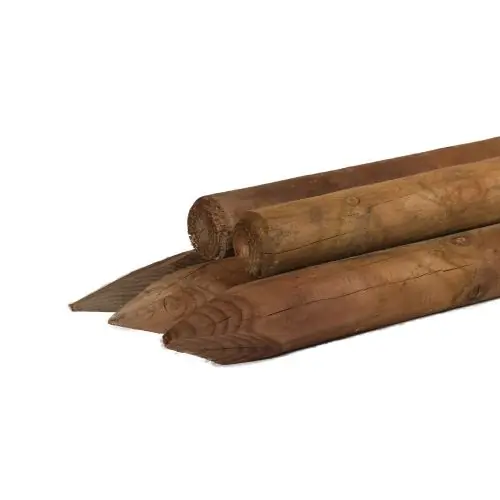 Aanbieding Ronde paal grenen gefreesd bruin geïmpregneerd Ø7,5x140 cm