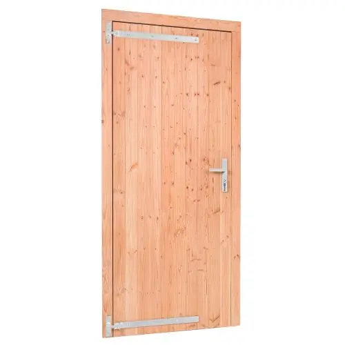 Hoge Kwaliteit Enkele dichte deur Red class wood 100x205 cm RVS beslag LD K226272