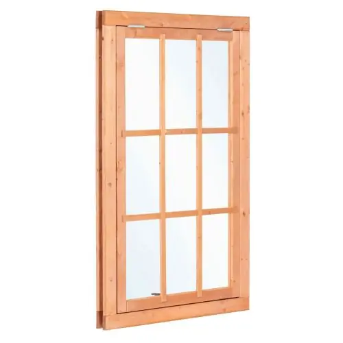 Hete Deal Uitzetraam Red class wood 9 ruits RVS beslag 100x155,4 cm