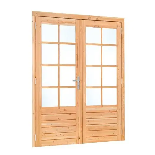 Exclusieve Aanbieding Douglas dubbele glasdeur dubbel glas RVS beslag 185x205 cm linksdraaiend