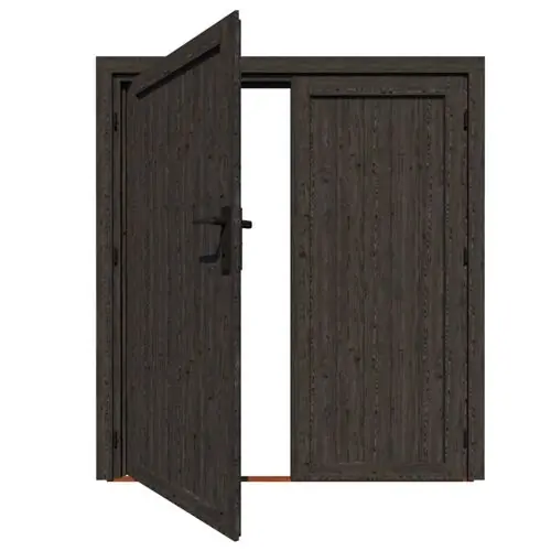 Vuren zwart dubbele deur dicht LD 199 x 195 cm 147001 Laatste Versie