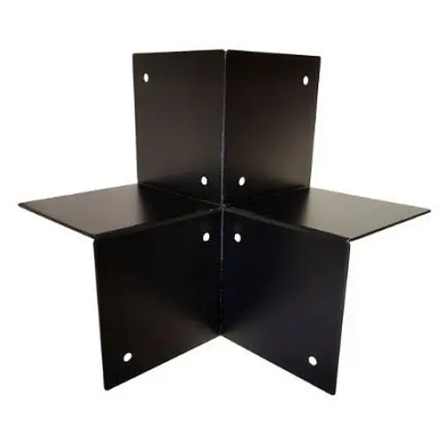 Korting Paalverbinder zwart gecoat houtverbinding driewegbalken 11 tot 13,5 cm
