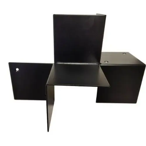 Korting Paalverbinder zwart gecoat houtverbinding vierwegbalken 13,5 tot 16 cm