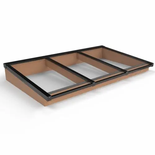 Populair Lichtstraat lessenaarsdak douglas gelaagd glas 404,2x125 cm zwart
