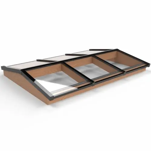 Premium Lichtstraat zadeldak douglas gelaagd glas 322,2x205 cm zwart