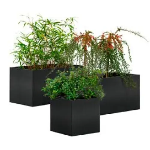 Zwart staal bloembak Mohawk 50x90x50 cm Veilige Betaling