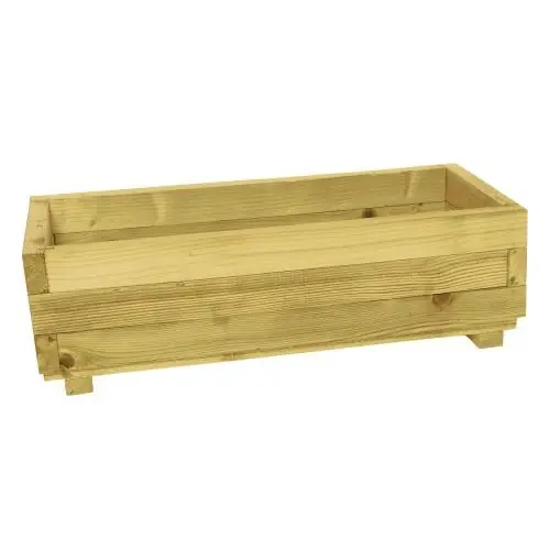 Bloembak rechthoek 25x82x34 cm groen geïmpregneerd Tijdelijk Beschikbaar