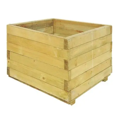 Bloembak vierkant 45x60x60 cm groen geïmpregneerd Hoge Kwaliteit